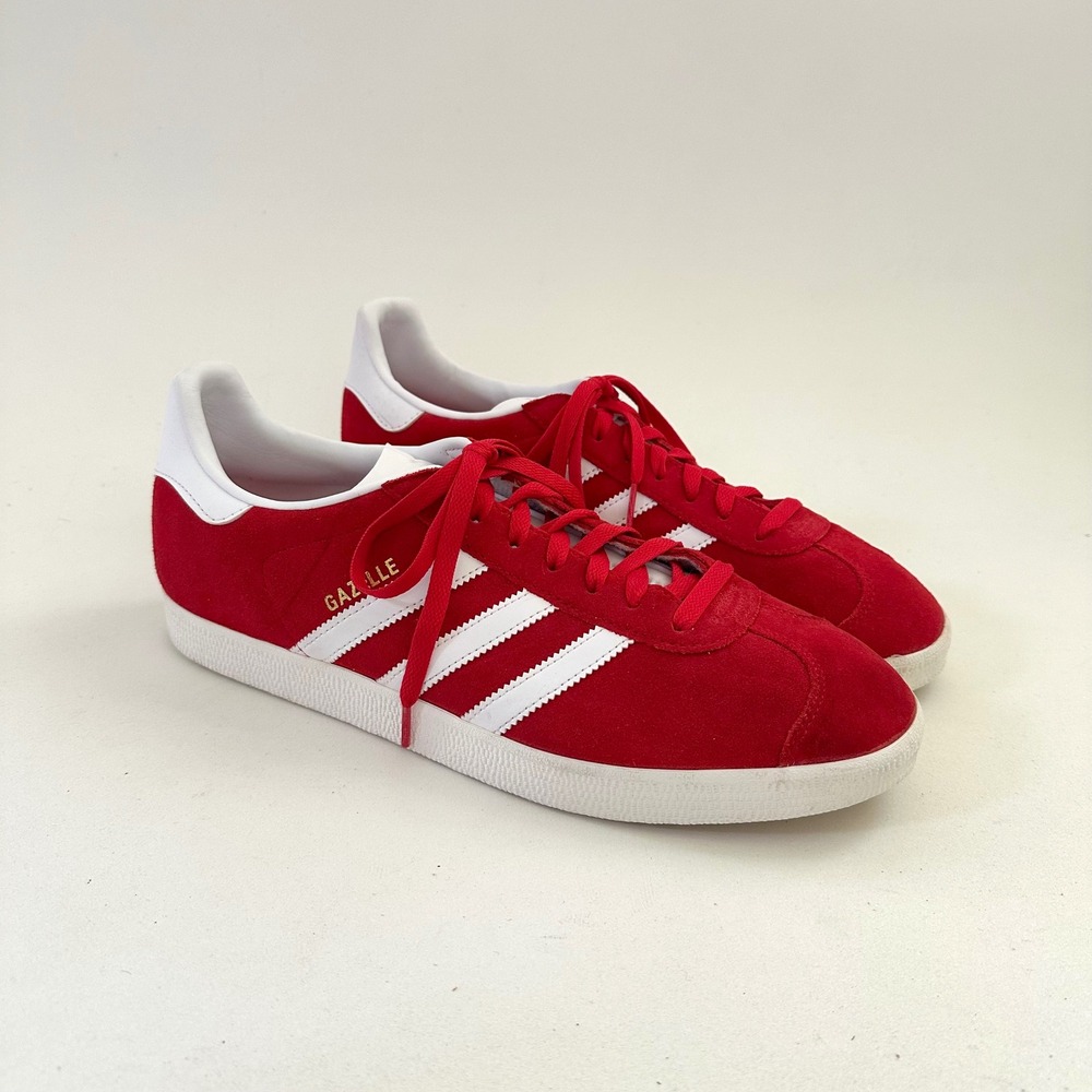 Adidas Gazelle Scarlet Red White Suede Sneakers Mens Size 12 Retro Shoes Casual